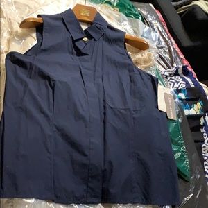 Navy blue sleeveless button down sz 14 Jones of NY